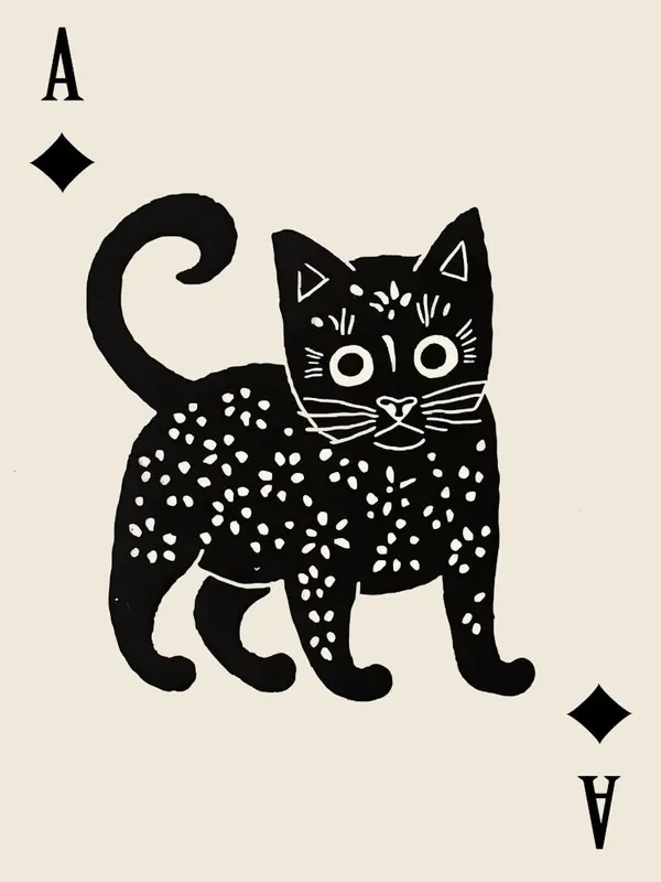 Fast Shipping Playing Cards Cat 1 Black And White 1