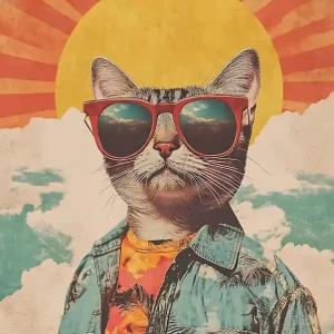 Vintage Retro Poster Cool Cat 3 Limited Edition