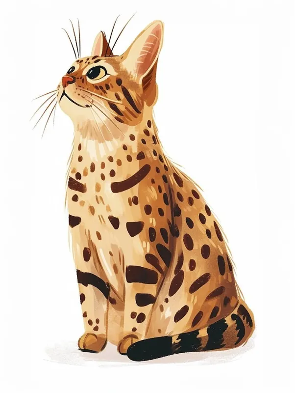 Next Day Delivery Bengal Cat Clipart Illustration 4