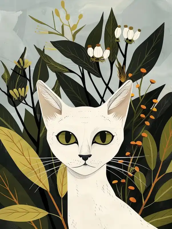 White Cat In The Forest 4 Reduced Price