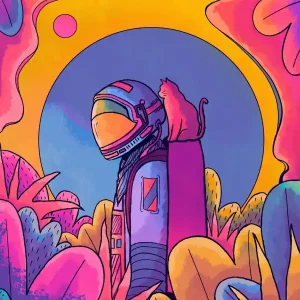The Astronaut And Cat Mega Sale