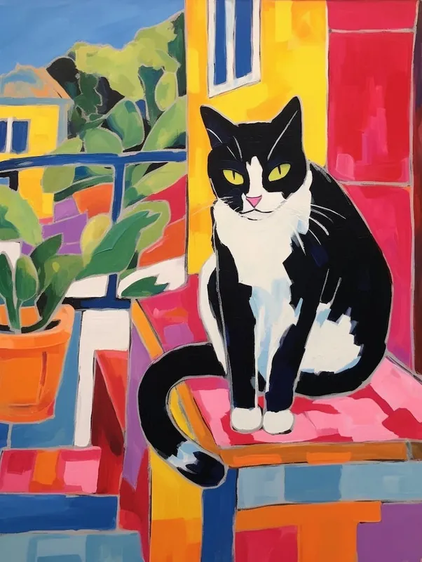 Painting Of A Cat In Athens Greece 1 Time-Limited