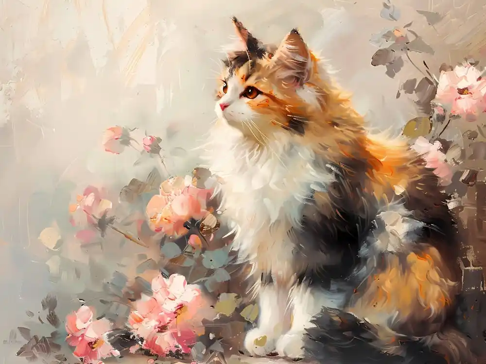 Viral Cat With Roses 2