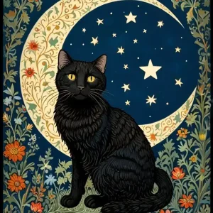William Morris Black Cat On The Moon 1 Sale