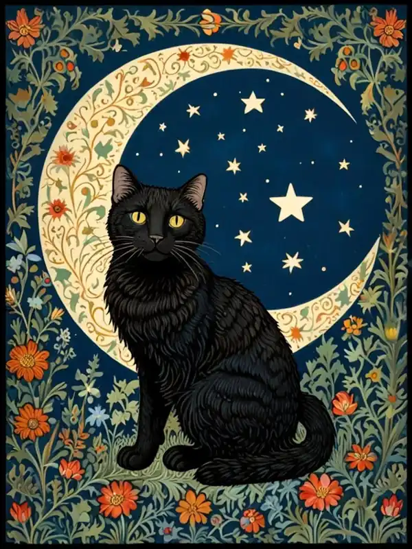 William Morris Black Cat On The Moon 1 Sale
