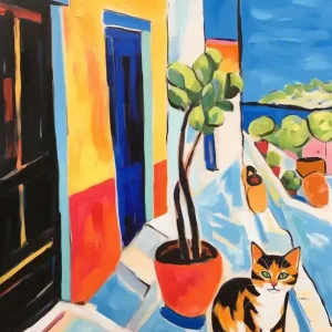 Special Offer Painting Of A Cat In Rhodes Greece 2