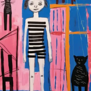 Special Offer Girl And Her Cats