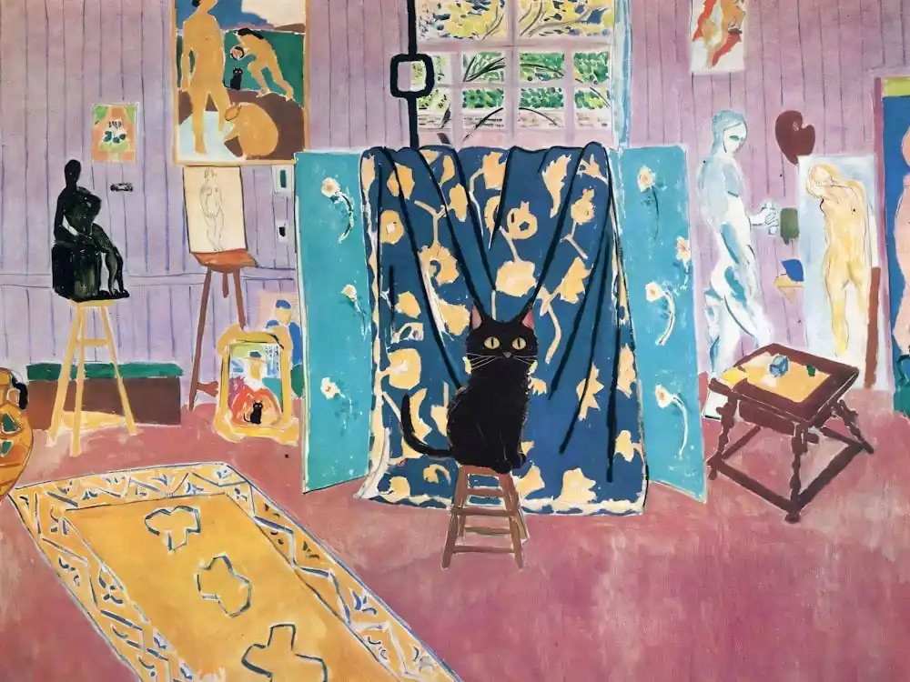 The Pink Studio With Black Cat Matisse Inspired Authentic