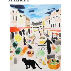The Food Market In Rome 1 Illustration Poster Best Choice