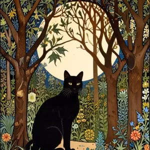 Wholesale William Morris Black Cat In The Forest 42