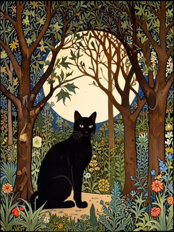Wholesale William Morris Black Cat In The Forest 42