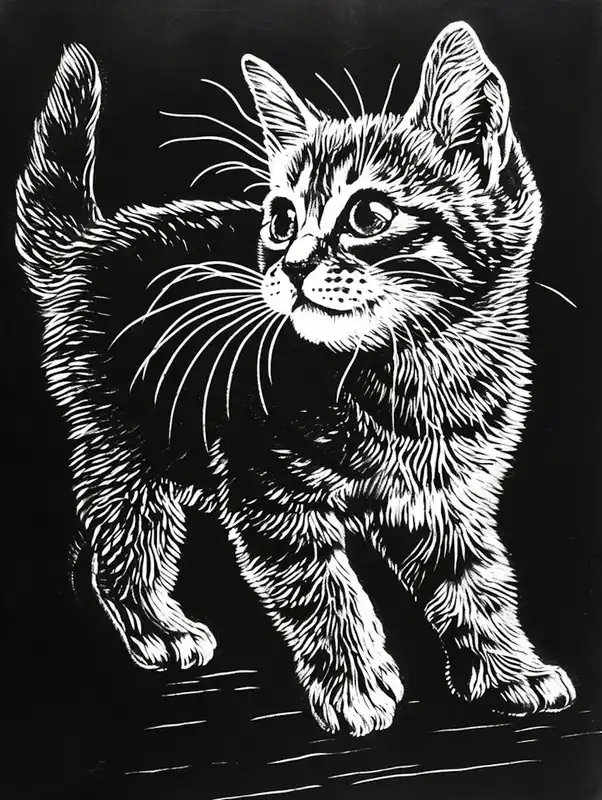 Cheap American Shorthair Cat Relief Illustration 2