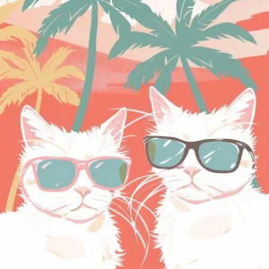 Two Cats In Sunglasses 2 Warranty Included