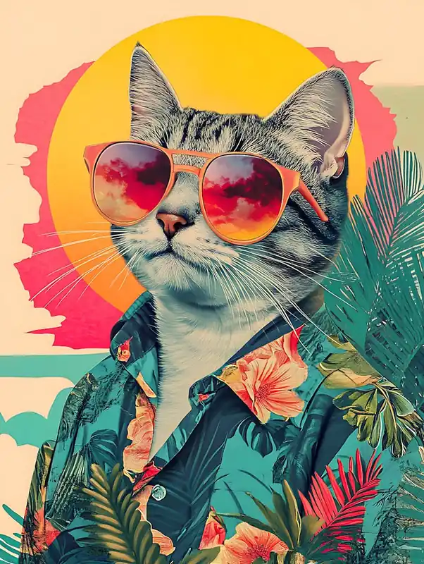 Vintage Retro Poster Cool Cat 1 Fresh Stock