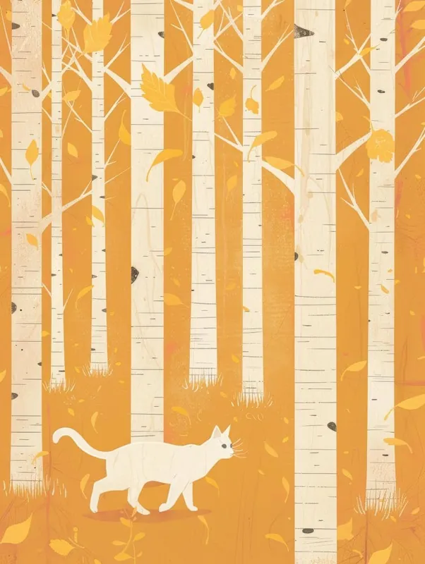 Cat In The Birch Forest Save Now