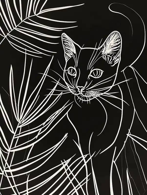 Balinese Cat Minimalist Illustration 1 Holiday Sale