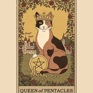 Today Only Queen Of PentaclesCats Tarot