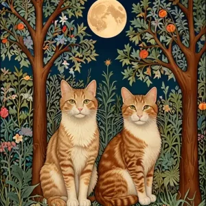 William Morris Cats In The Moonlight 2 Limited Time