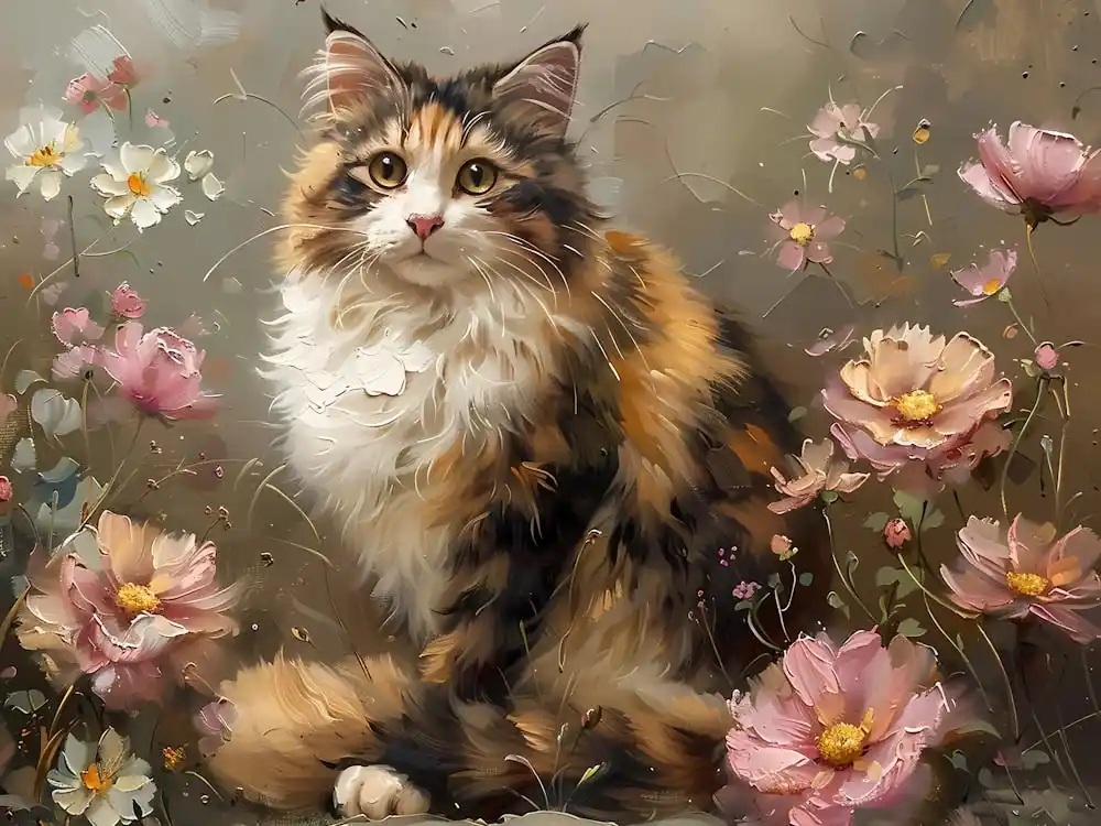 Cat In Flowers 7 Factory Price