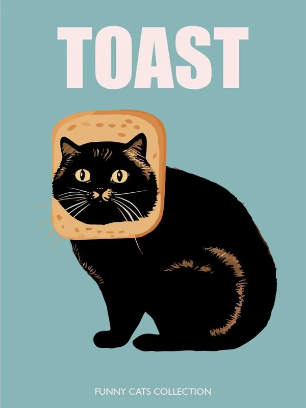 Seasonal Sale Toast Cat Funny Animals Blue