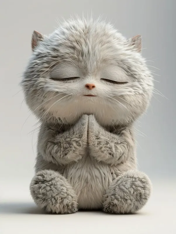 Cute Cat Praying Save Now