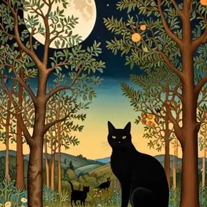 William Morris Cat In The Moonlight 44 Hassle-Free Returns