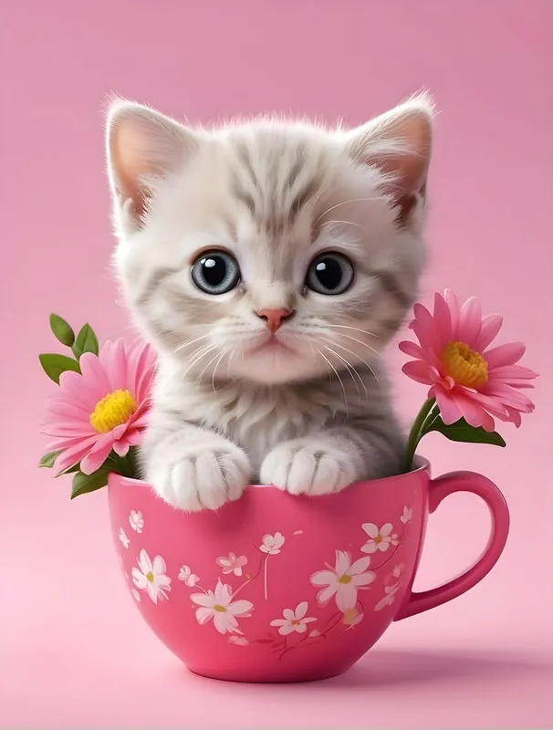 Fast Shipping Default Baby Cat In Cup Flowers Cartoon Pink Back Ground 0 869c3e8a Cf95 4e0a Af52 355619408412 1 Out