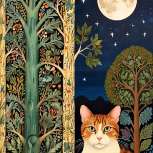 William Morris Cat In The Moonlight 40 Free Returns