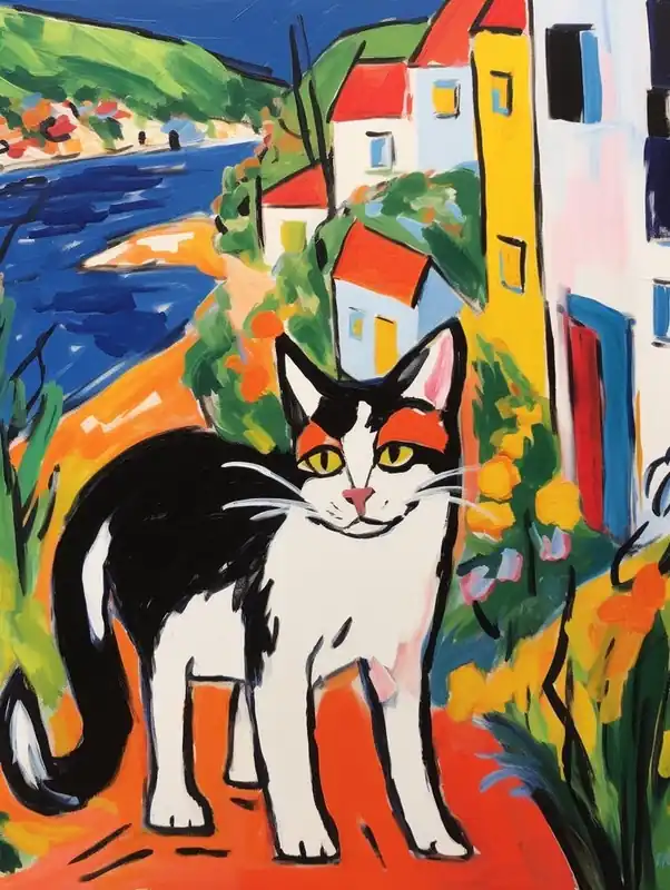 Big Sale Painting Of A Cat In Algarve Portugal 1