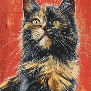Turkish Angora Cat Relief Illustration 1 In Demand