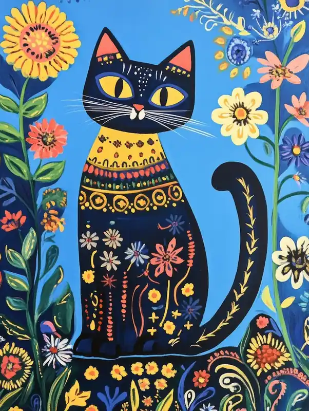 Free Shipping Cat In Flowers
