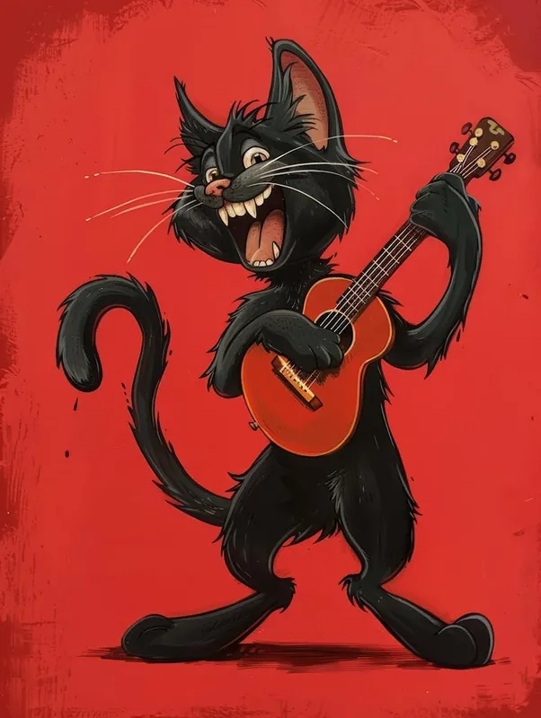 Black Cat Playing Guitar 4 Viral