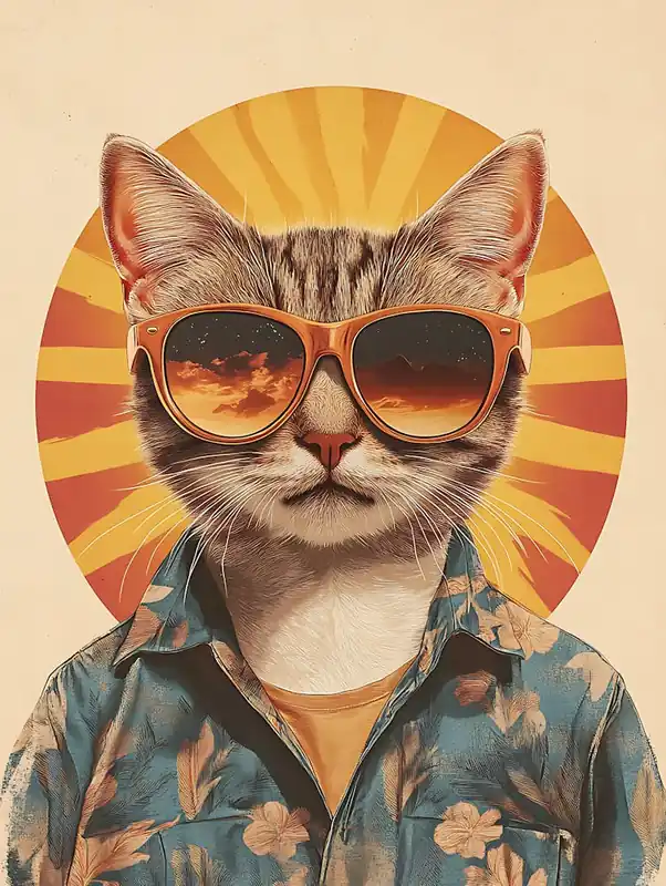 Vintage Retro Poster Cool Cat 2 Top Pick