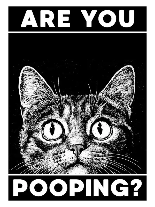 Are You Pooping? Funny Cat Bathroom Poster for Toilet Humor, Bold Monochrome Black & White Print Bathroom Wall Decor for Cat Lovers, Funny Art Cat Poster Perfect for Bathroom, Powder Room New Release