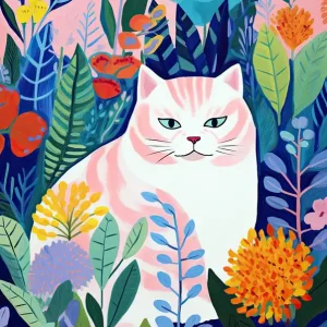 White Cat In The Garden, Matisse Inspired Flash Sale