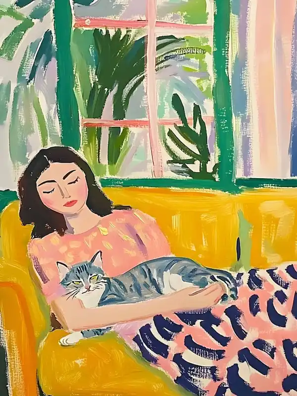 Cat On The Couch Fast Shipping