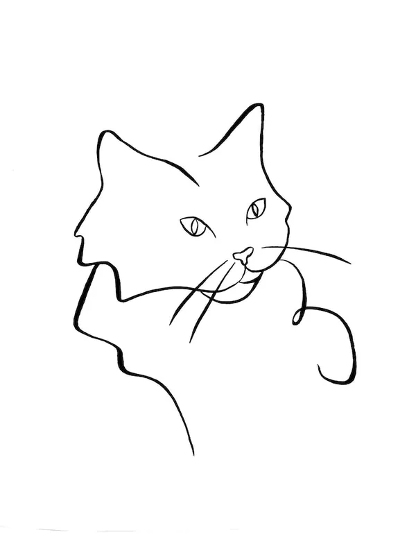 Minimal Fluffy Cat Holiday Sale