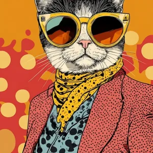 Super Cool Cat Illustration Pop 18 Super Sale