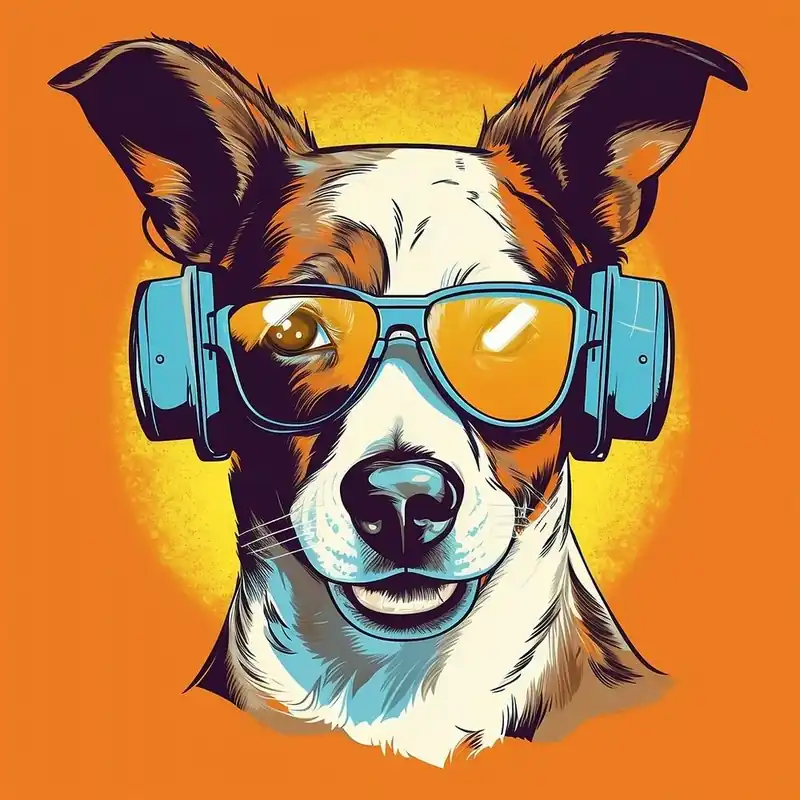 Today Only Jack Russell with Sunglasses Headphones