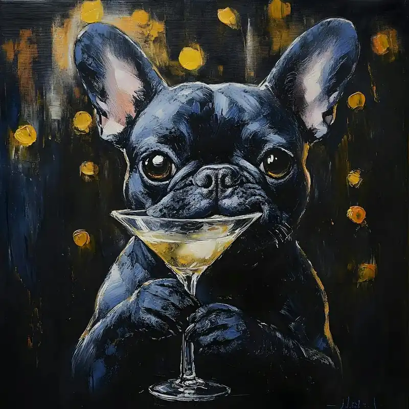 Top Pick Frenchie With Martini 2
