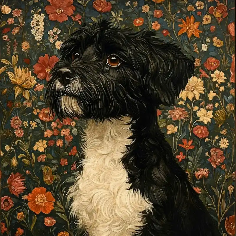 Super Sale Dog In Flowers Art