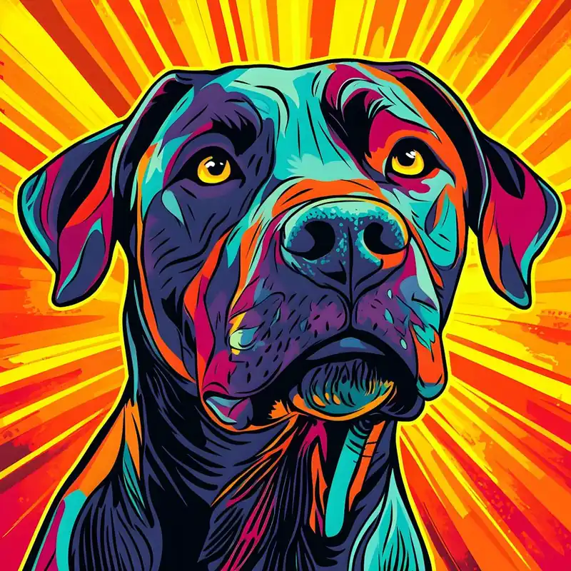 Top Rated Colorful Dog Vibrant Pop Art Pet Portrait Rottweiler Wall Decor Modern Abstract Animal Painting Bright Canine Poster