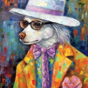 Tailored Tuxedo Pooch; Dog Couture In Oil Special Discount