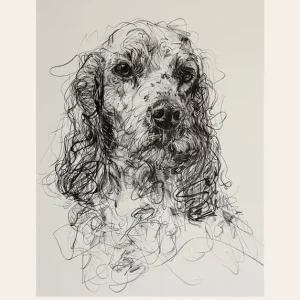 Susex Spaniel Dog Line Sketch 2 Poster Price Drop