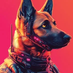 Top Rated German Shepherd Cyber Punk Sci Fi