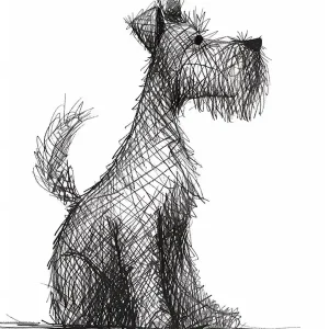 Time-Limited Lakeland Terrier Dog Line Sketch 1