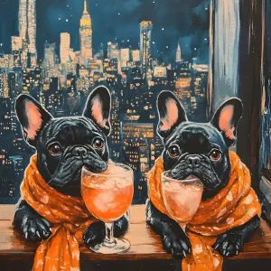 Whimsical Frenchies At The Bar 37 Buy Online