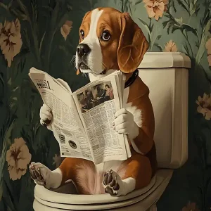 Viral Dog Reading Newspaper On Toilet 10