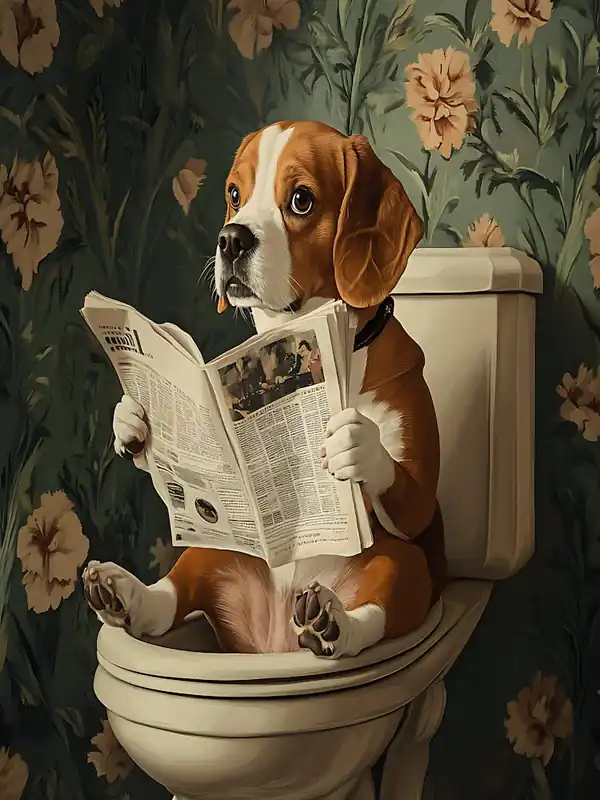 Viral Dog Reading Newspaper On Toilet 10