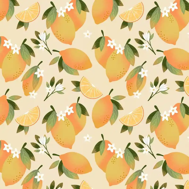 Summer Lemon Pattern Square Handmade